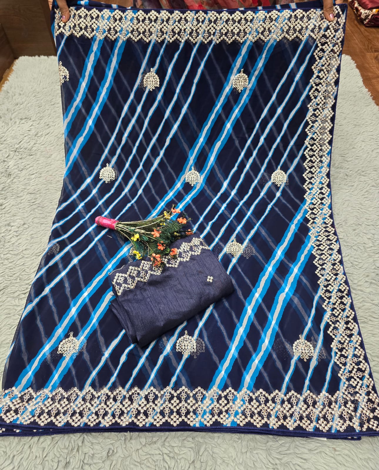 JK 619 Lehariya Designer Georgette Sarees Wholesale Clothing Suppliers In India
